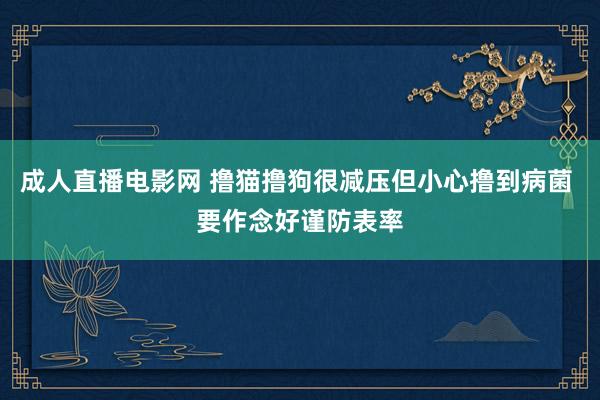 成人直播电影网 撸猫撸狗很减压但小心撸到病菌 要作念好谨防表率