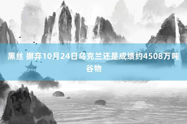 黑丝 摒弃10月24日乌克兰还是成绩约4508万吨谷物