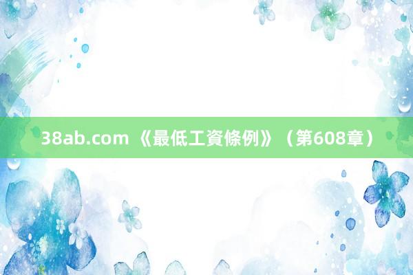 38ab.com 《最低工資條例》（第608章）