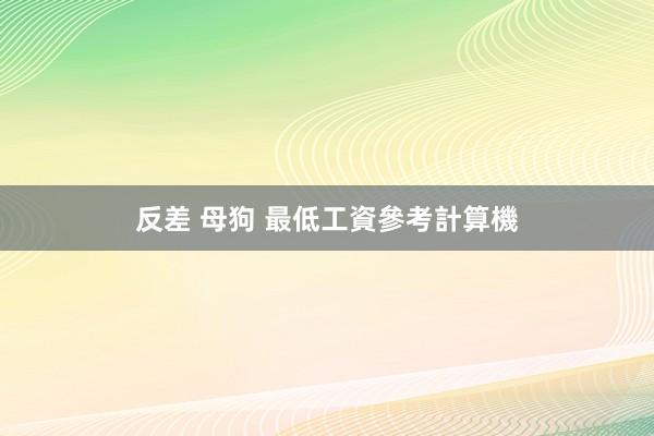 反差 母狗 最低工資參考計算機